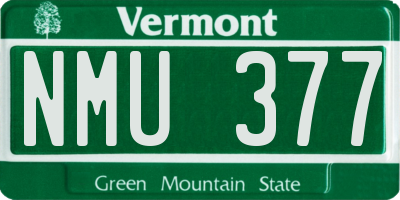 VT license plate NMU377