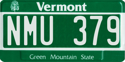 VT license plate NMU379
