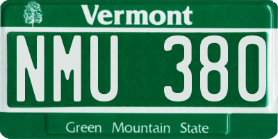 VT license plate NMU380