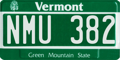 VT license plate NMU382
