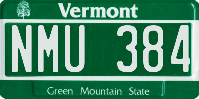 VT license plate NMU384