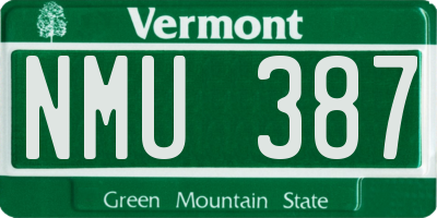 VT license plate NMU387