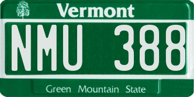 VT license plate NMU388
