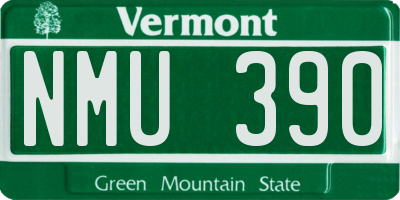 VT license plate NMU390