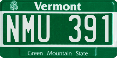 VT license plate NMU391