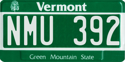 VT license plate NMU392