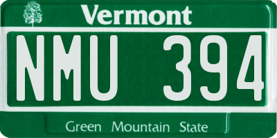 VT license plate NMU394