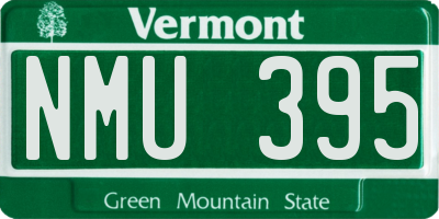 VT license plate NMU395