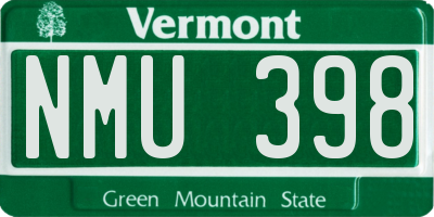 VT license plate NMU398