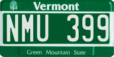VT license plate NMU399