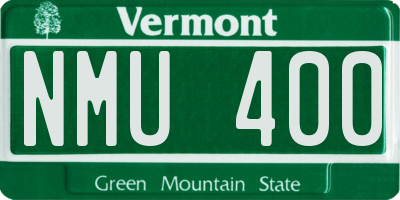 VT license plate NMU400