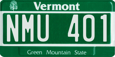 VT license plate NMU401