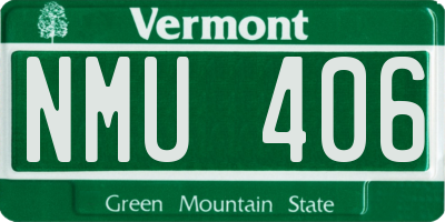 VT license plate NMU406