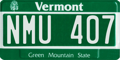 VT license plate NMU407