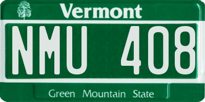 VT license plate NMU408