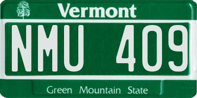 VT license plate NMU409