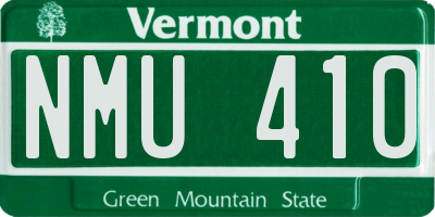 VT license plate NMU410