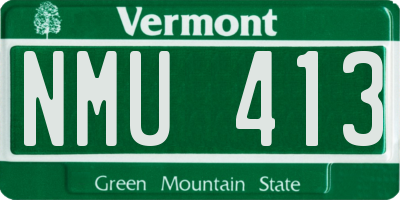 VT license plate NMU413
