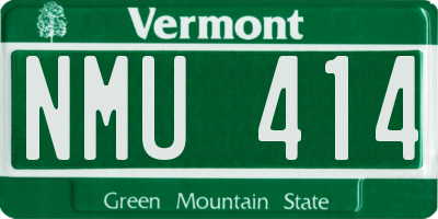 VT license plate NMU414