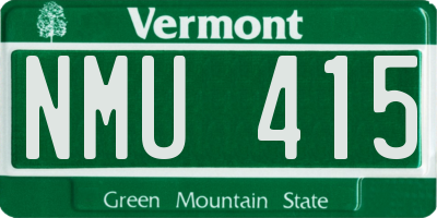 VT license plate NMU415