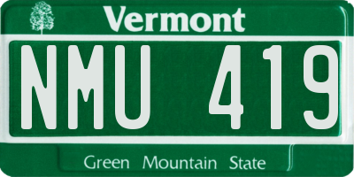 VT license plate NMU419