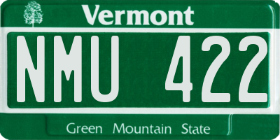 VT license plate NMU422