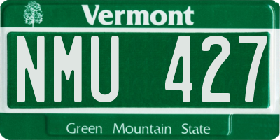 VT license plate NMU427