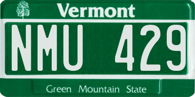 VT license plate NMU429