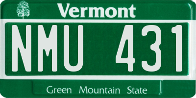 VT license plate NMU431