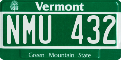 VT license plate NMU432