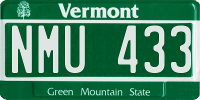 VT license plate NMU433