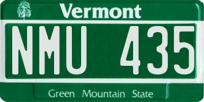 VT license plate NMU435