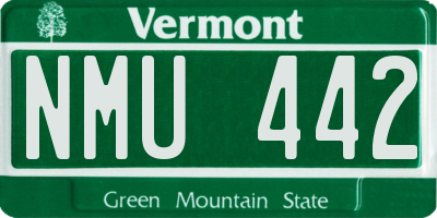 VT license plate NMU442