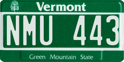 VT license plate NMU443