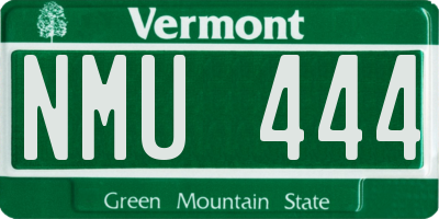 VT license plate NMU444