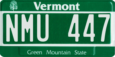 VT license plate NMU447