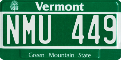 VT license plate NMU449