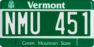 VT license plate NMU451