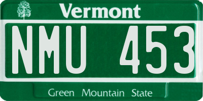 VT license plate NMU453