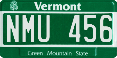 VT license plate NMU456