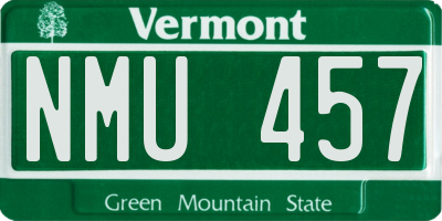 VT license plate NMU457