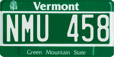 VT license plate NMU458
