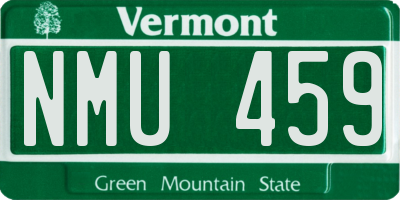 VT license plate NMU459