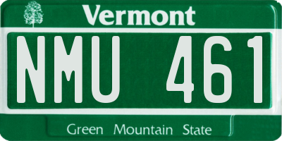 VT license plate NMU461