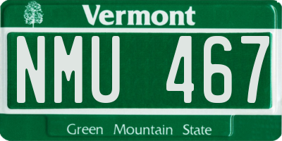 VT license plate NMU467