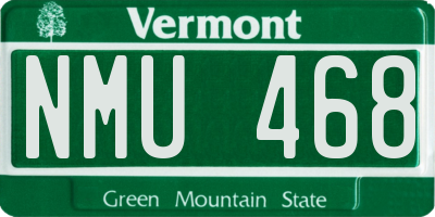 VT license plate NMU468
