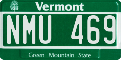 VT license plate NMU469