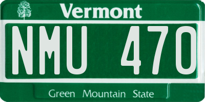 VT license plate NMU470
