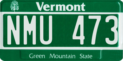 VT license plate NMU473