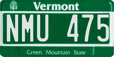 VT license plate NMU475